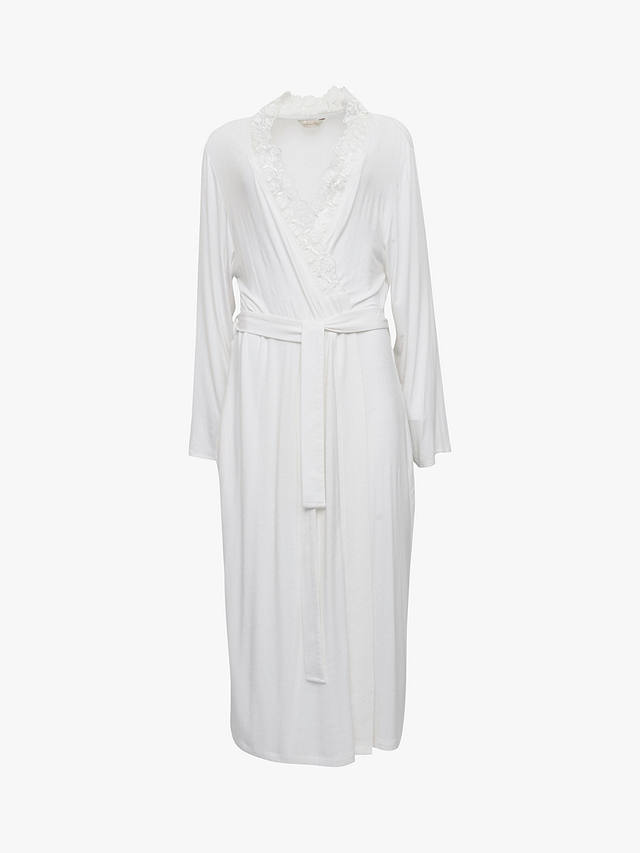 Cyberjammies Evette Lace Trim Dressing Gown, White