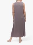 Nora Rose by Cyberjammies Evette Lace Neck Long Nightdress, Taupe