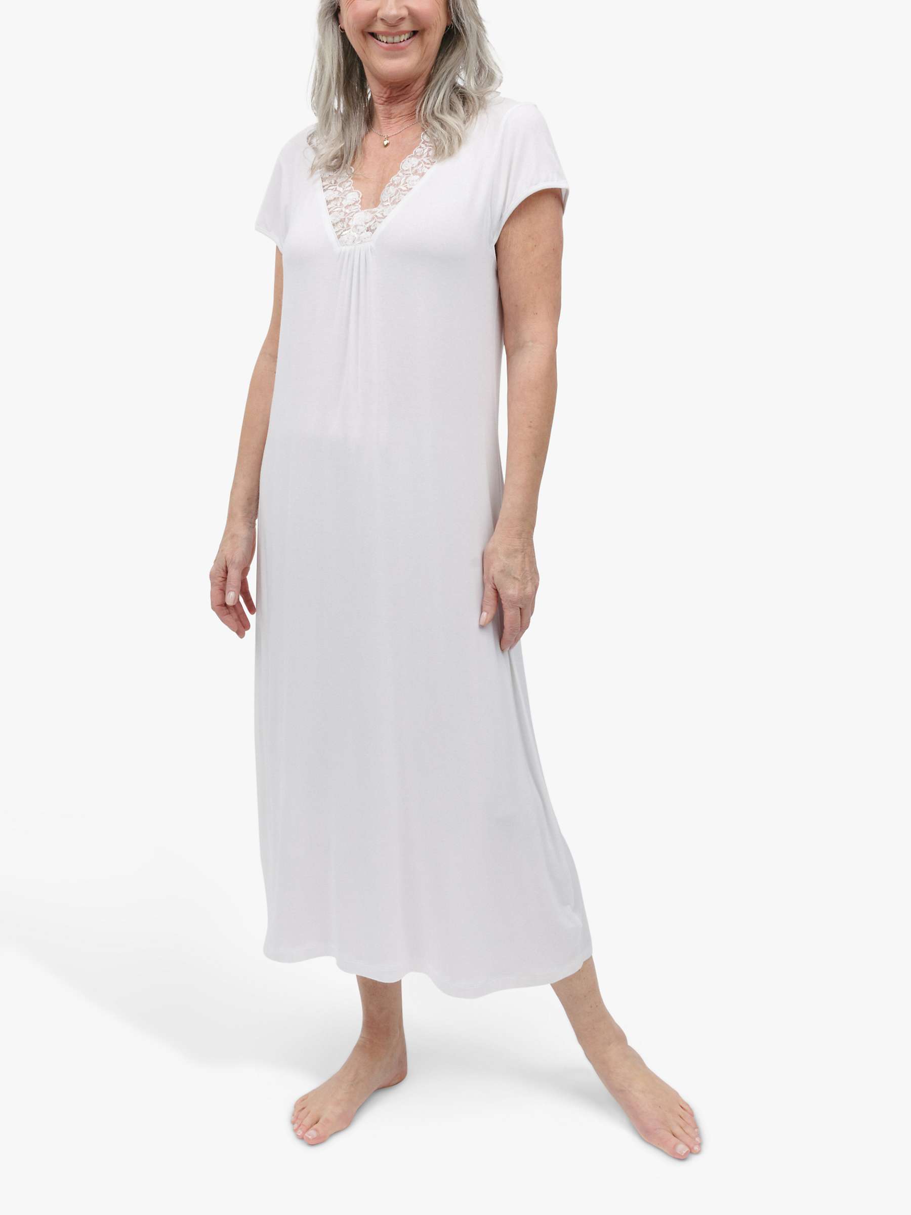 Buy Cyberjammies Evette Lace Trim Nightdress, White Online at johnlewis.com