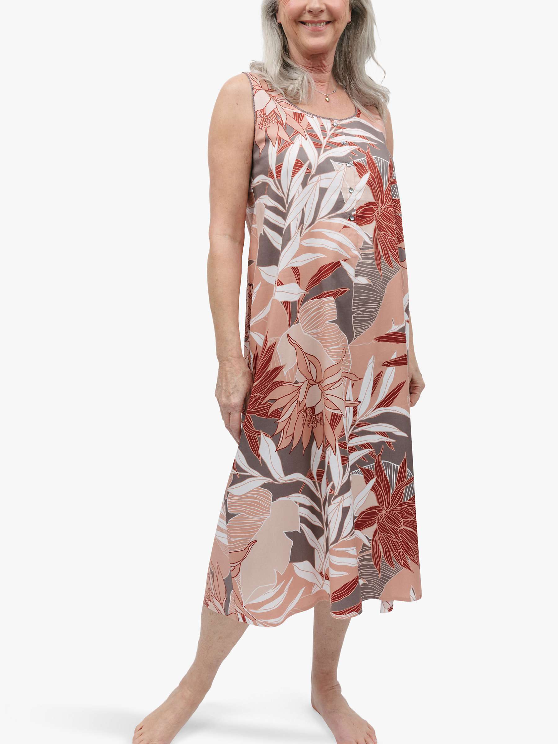 Buy Cyberjammies Evette Floral Sleeveless Nightdress, Taupe Online at johnlewis.com