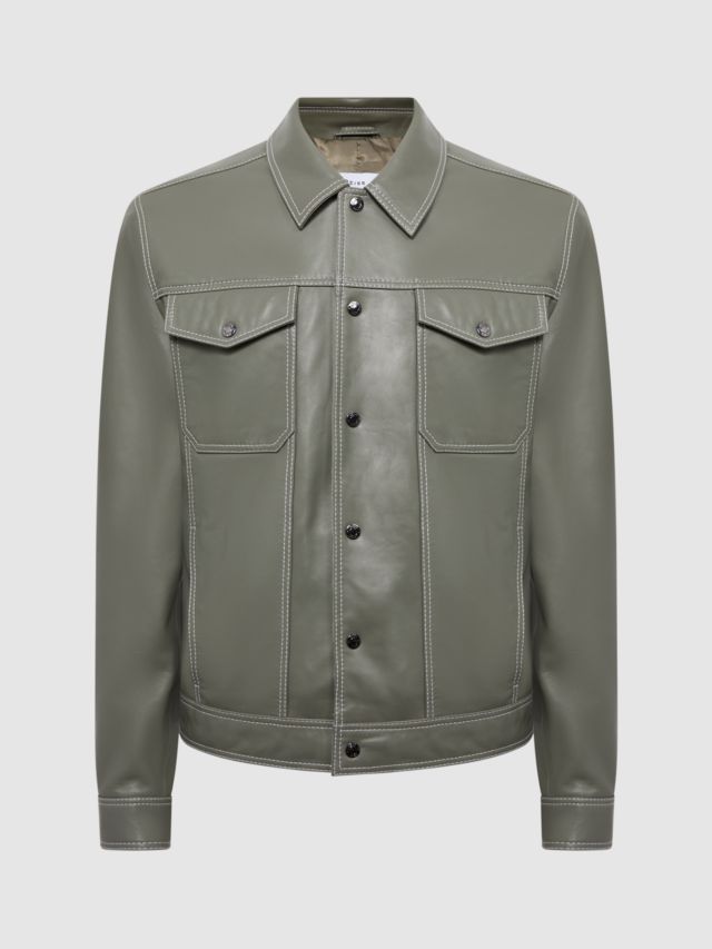 Reiss bream clearance leather jacket