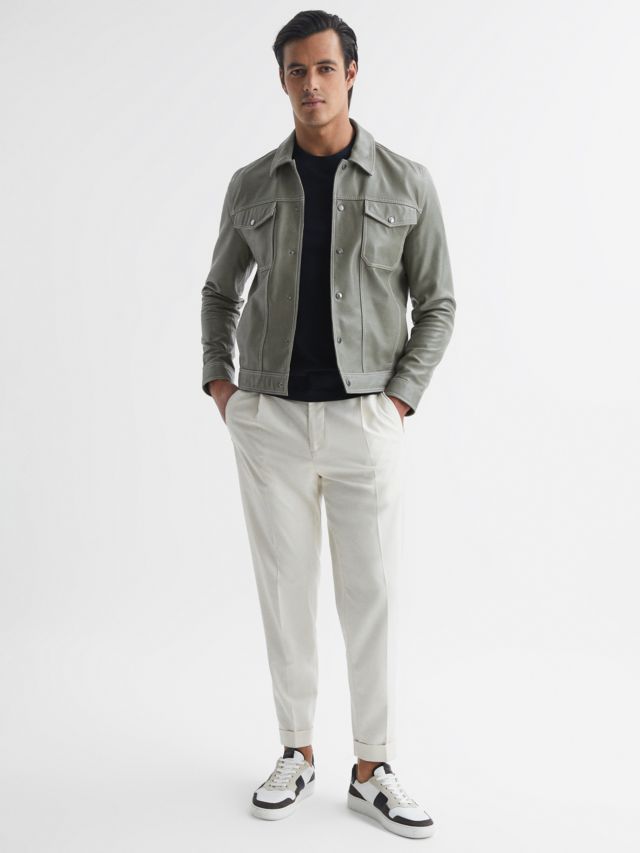 Reiss bream clearance leather jacket