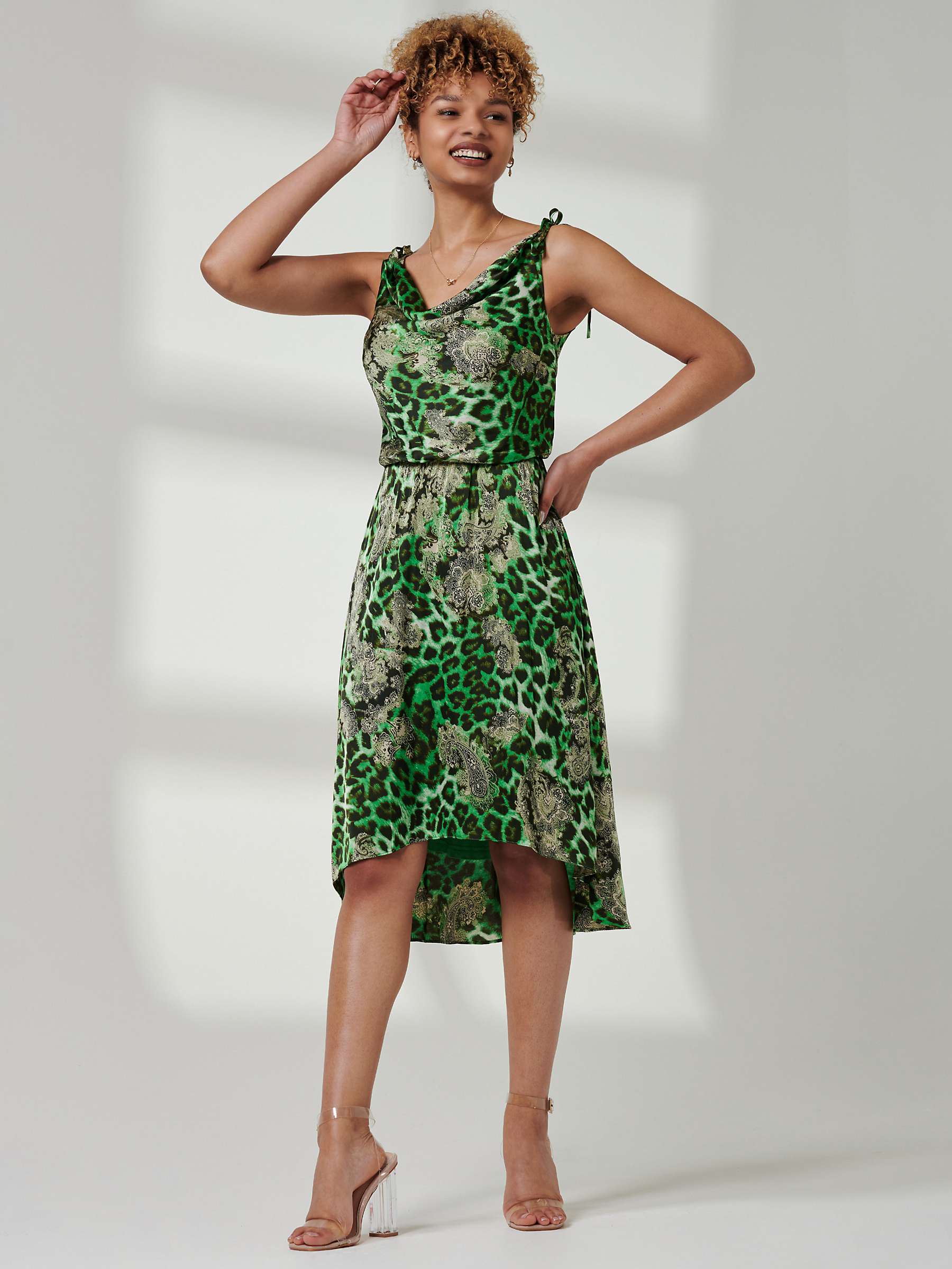 Buy Jolie Moi Clarissa Print Cowl Neck Midi Dress Online at johnlewis.com