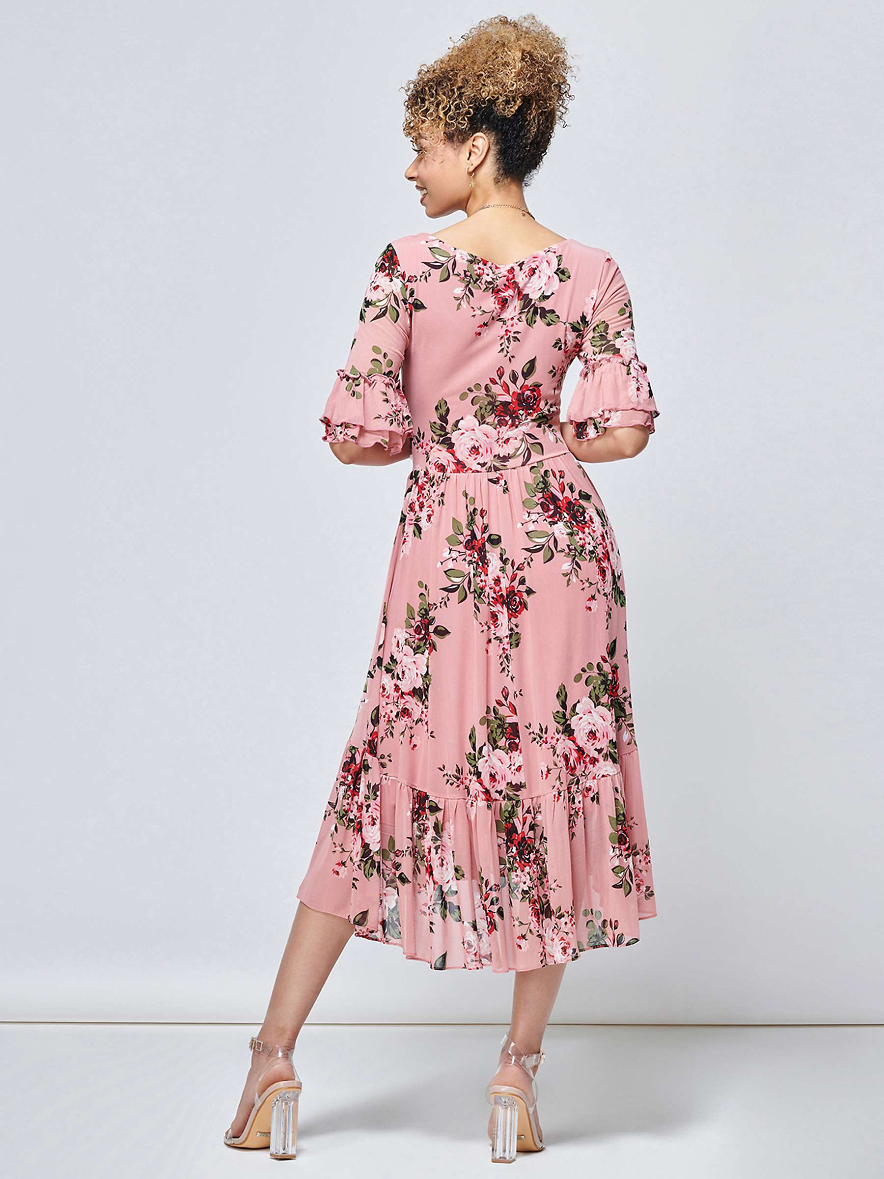Buy Jolie Moi Maab Mesh Ruffle Sleeve Midi Dress Online at johnlewis.com