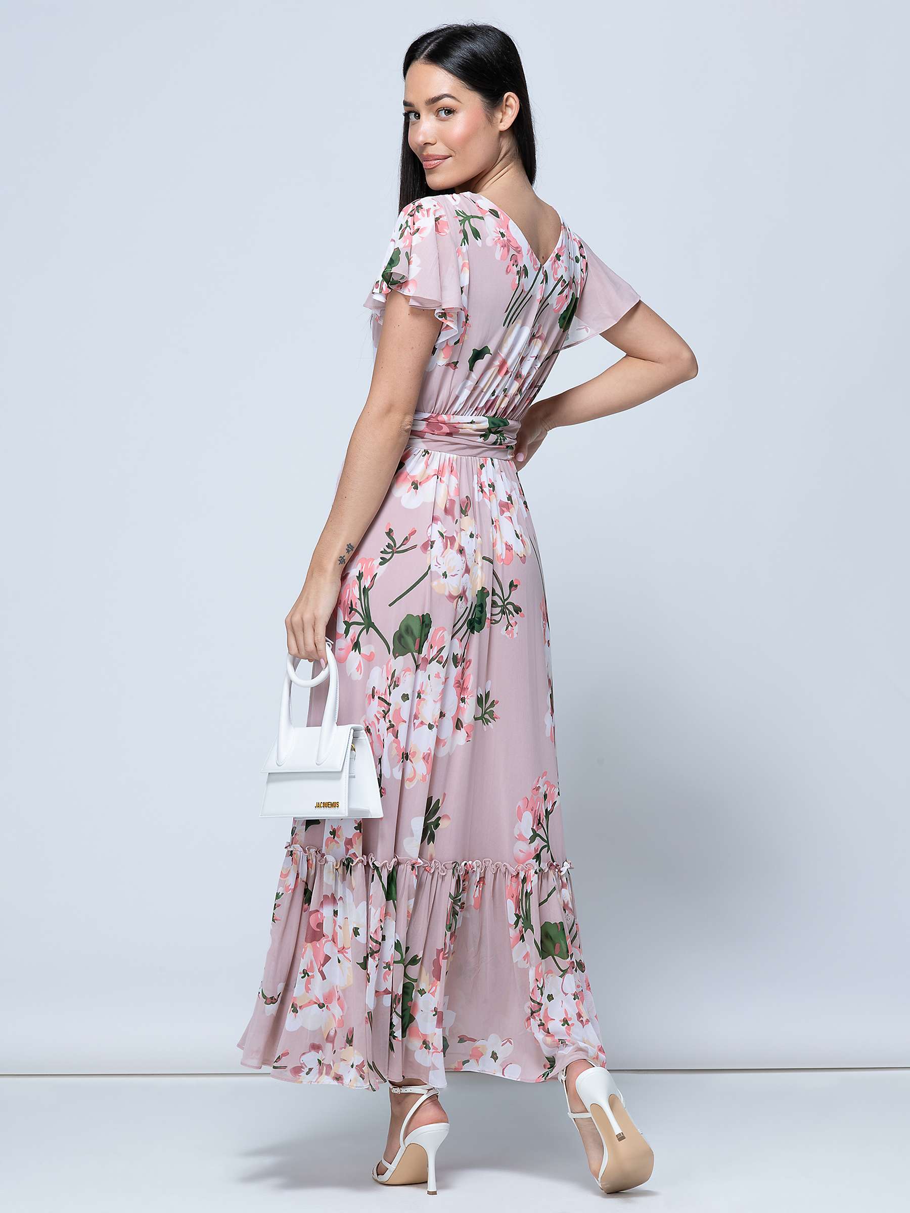 Buy Jolie Moi Kailee Floral Print Midi Dress, Dusty Pink Online at johnlewis.com