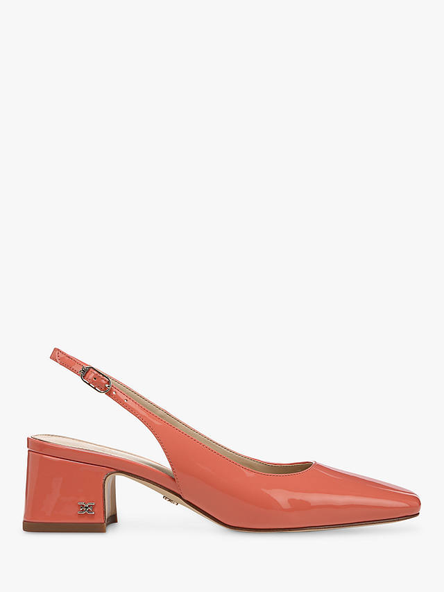 Sam Edelman Terra Leather Slingback Court Shoes, Terracotta Pink at ...