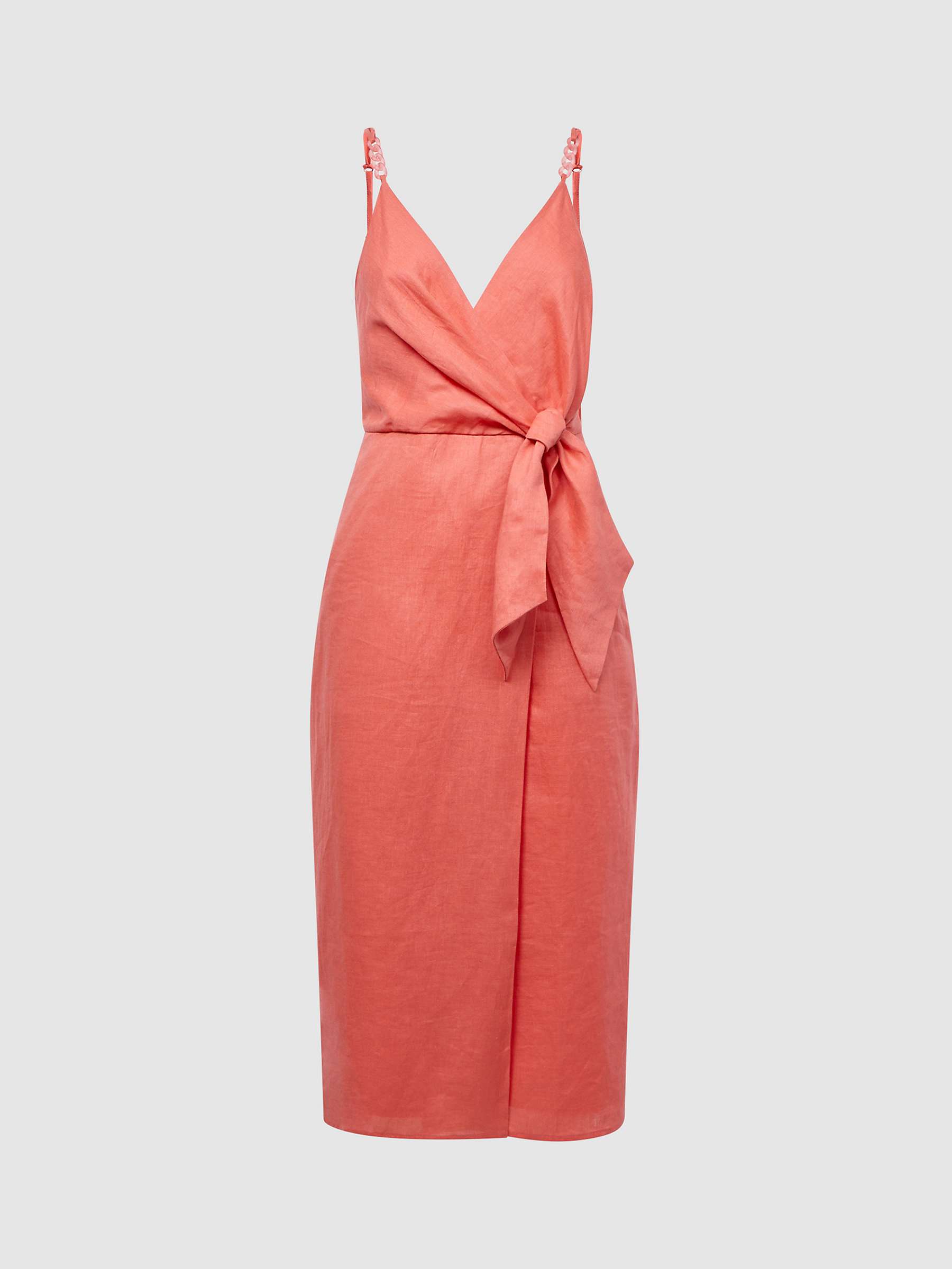 Buy Reiss Esme Linen Tie Side Midi Dress Online at johnlewis.com