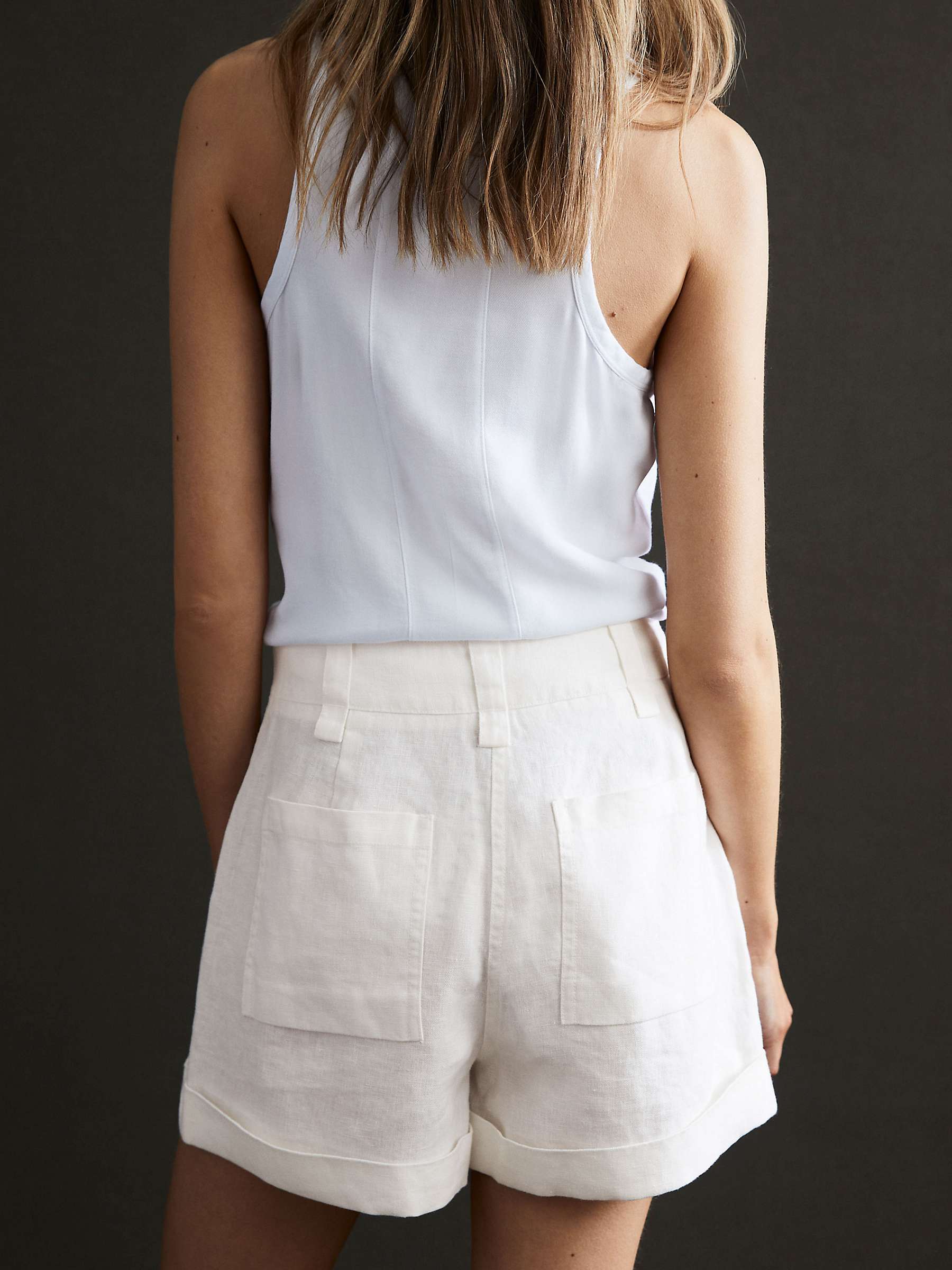 Buy Reiss Demi Garment Dyed Linen Shorts Online at johnlewis.com