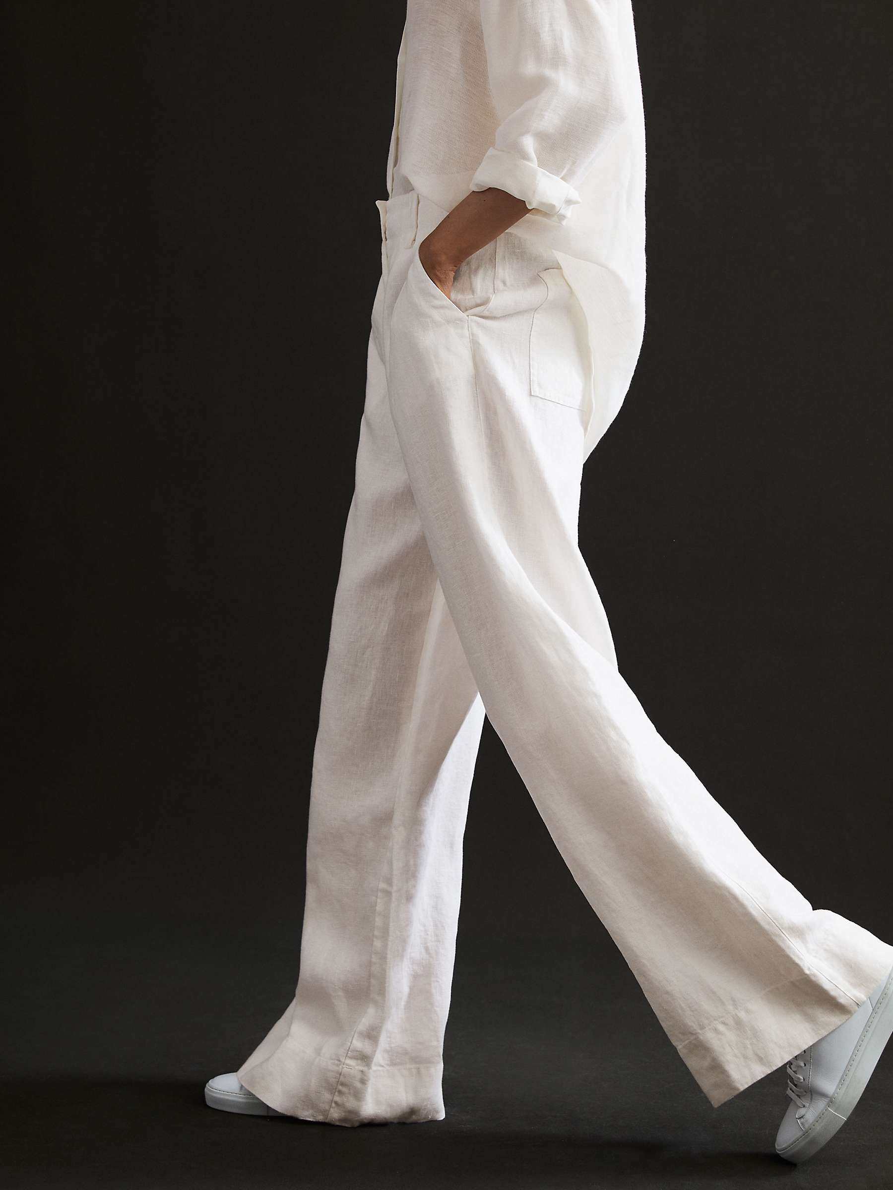 Buy Reiss Demi Garment Dyed Linen Trousers Online at johnlewis.com
