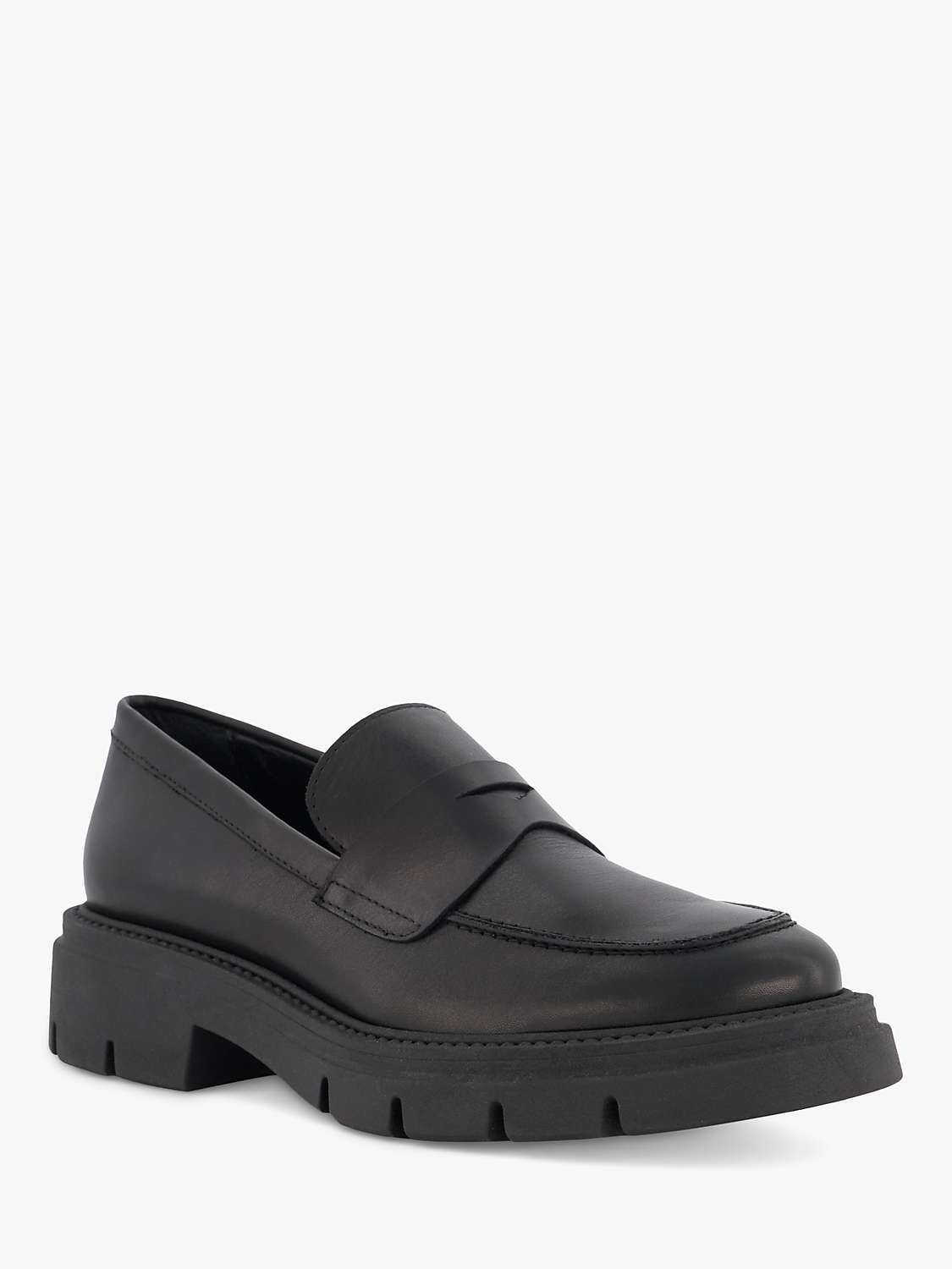 Buy Dune Gracelyne Leather Penny Trim Chunky Loafers Online at johnlewis.com