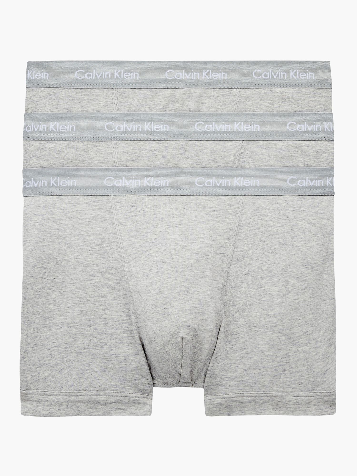 Calvin Klein Logo Embroidered Trunks, Pack of 3, Grey Heather, L