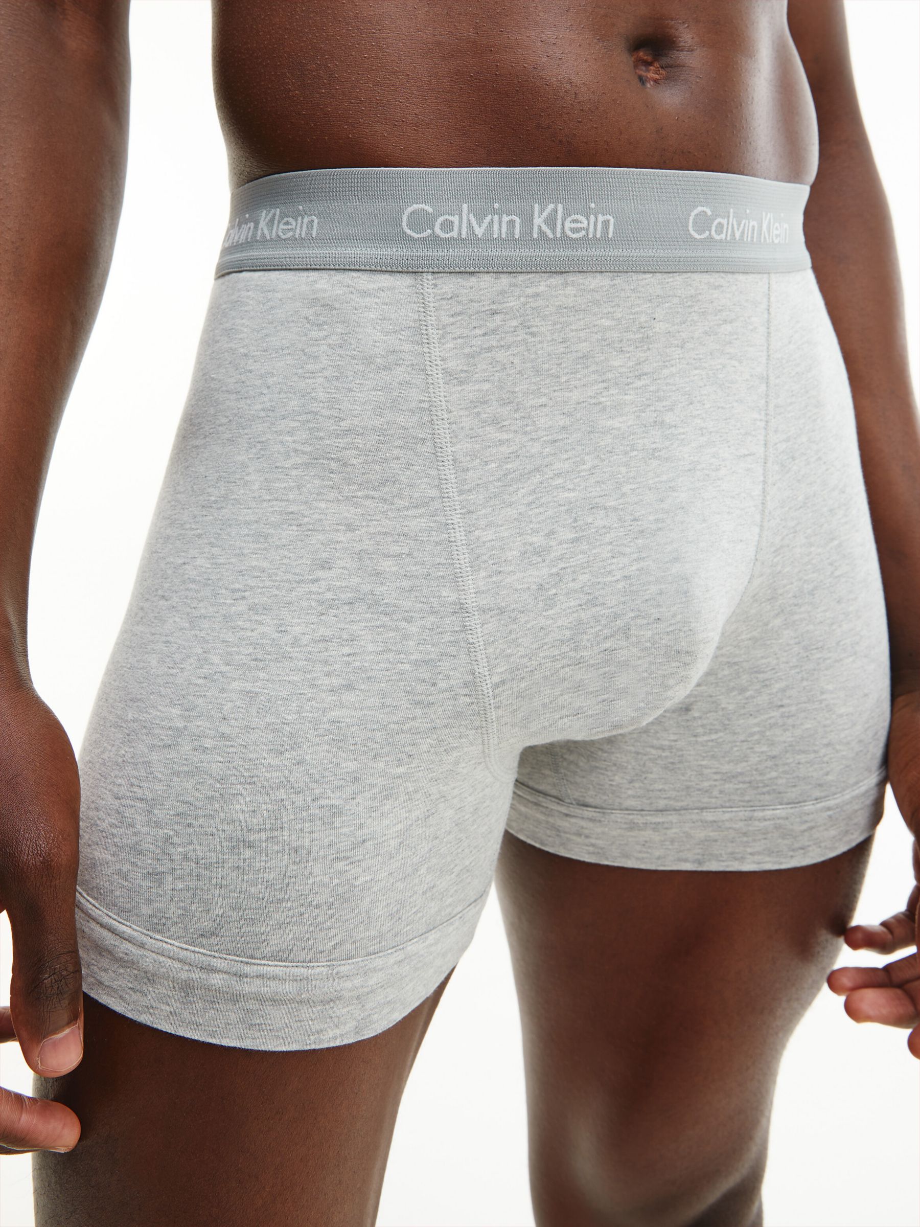 Calvin Klein Logo Embroidered Trunks, Pack of 3, Grey Heather, L