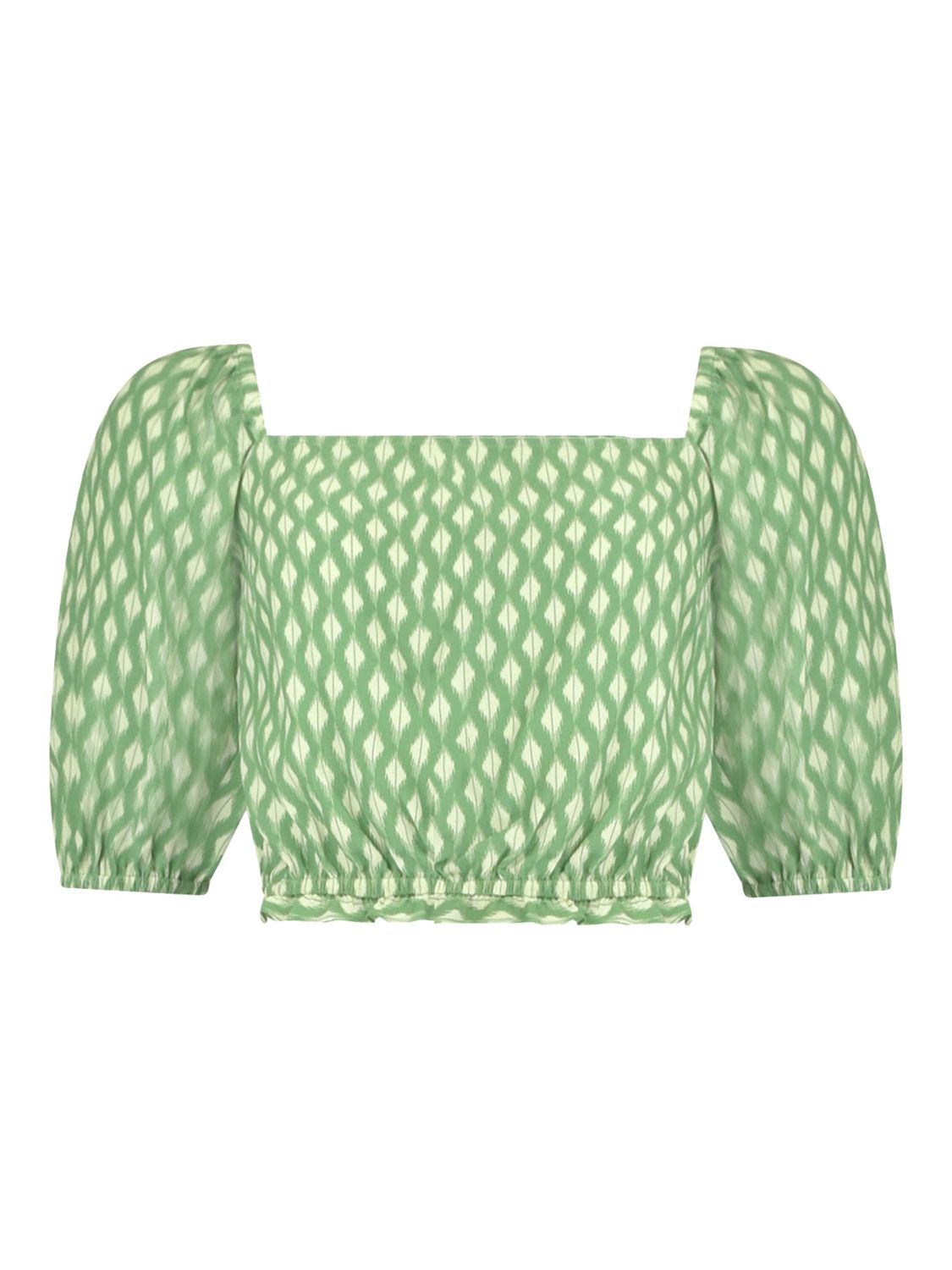 Ro&Zo Diamond Print Crop Top, Green