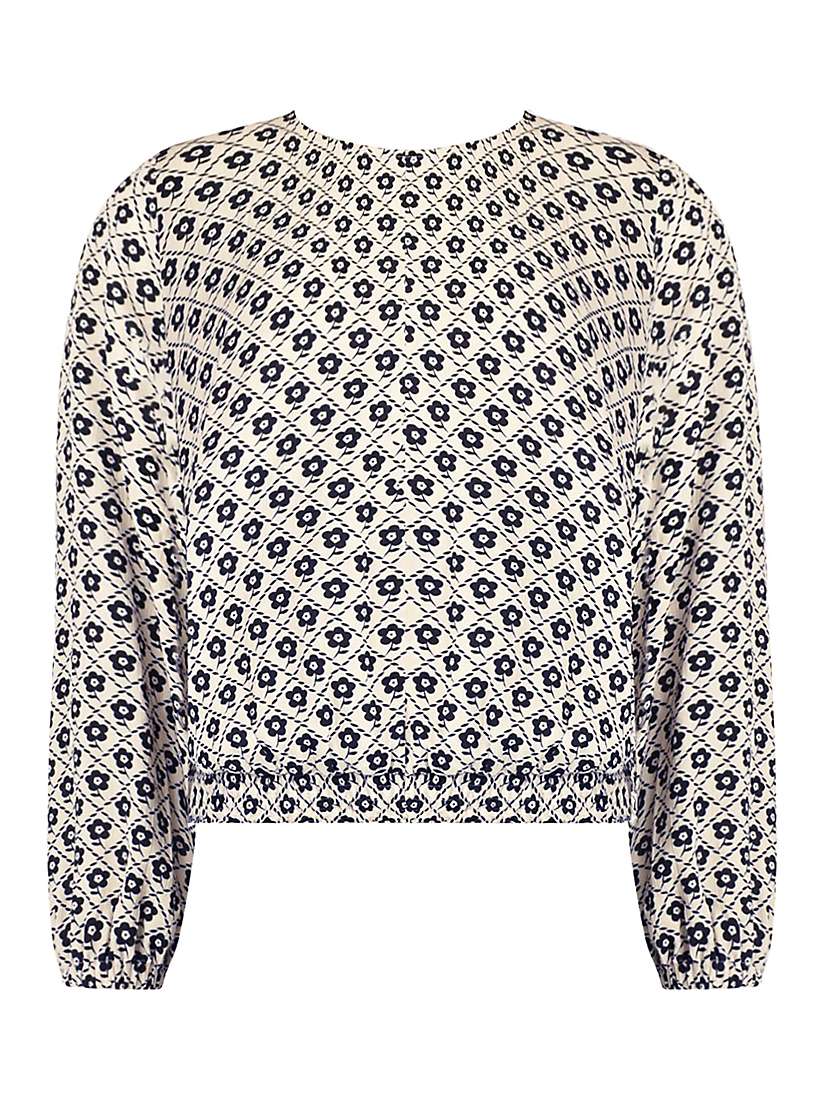 Buy Ro&Zo Floral Tile Print Blouse, White Online at johnlewis.com