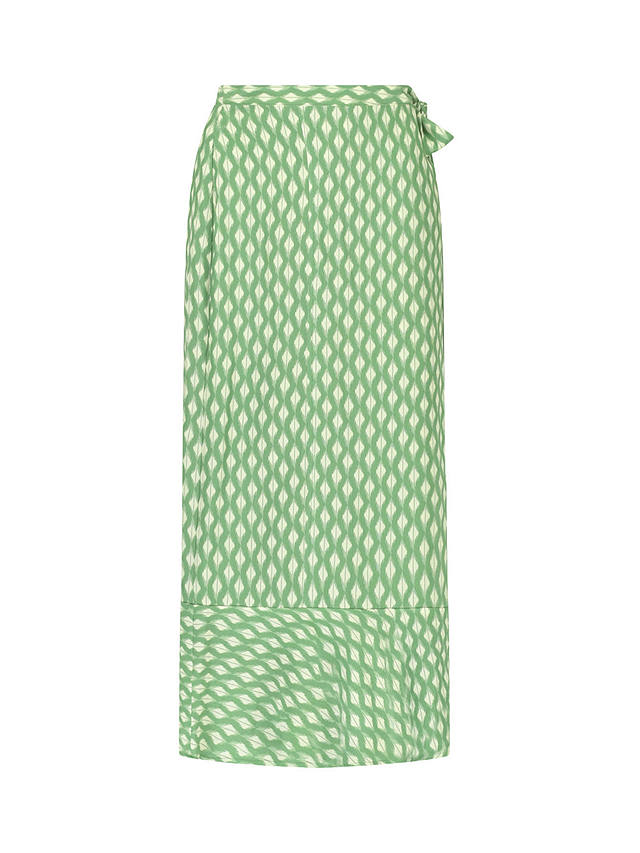 Ro&Zo Diamond Print Midi Wrap Skirt, Green