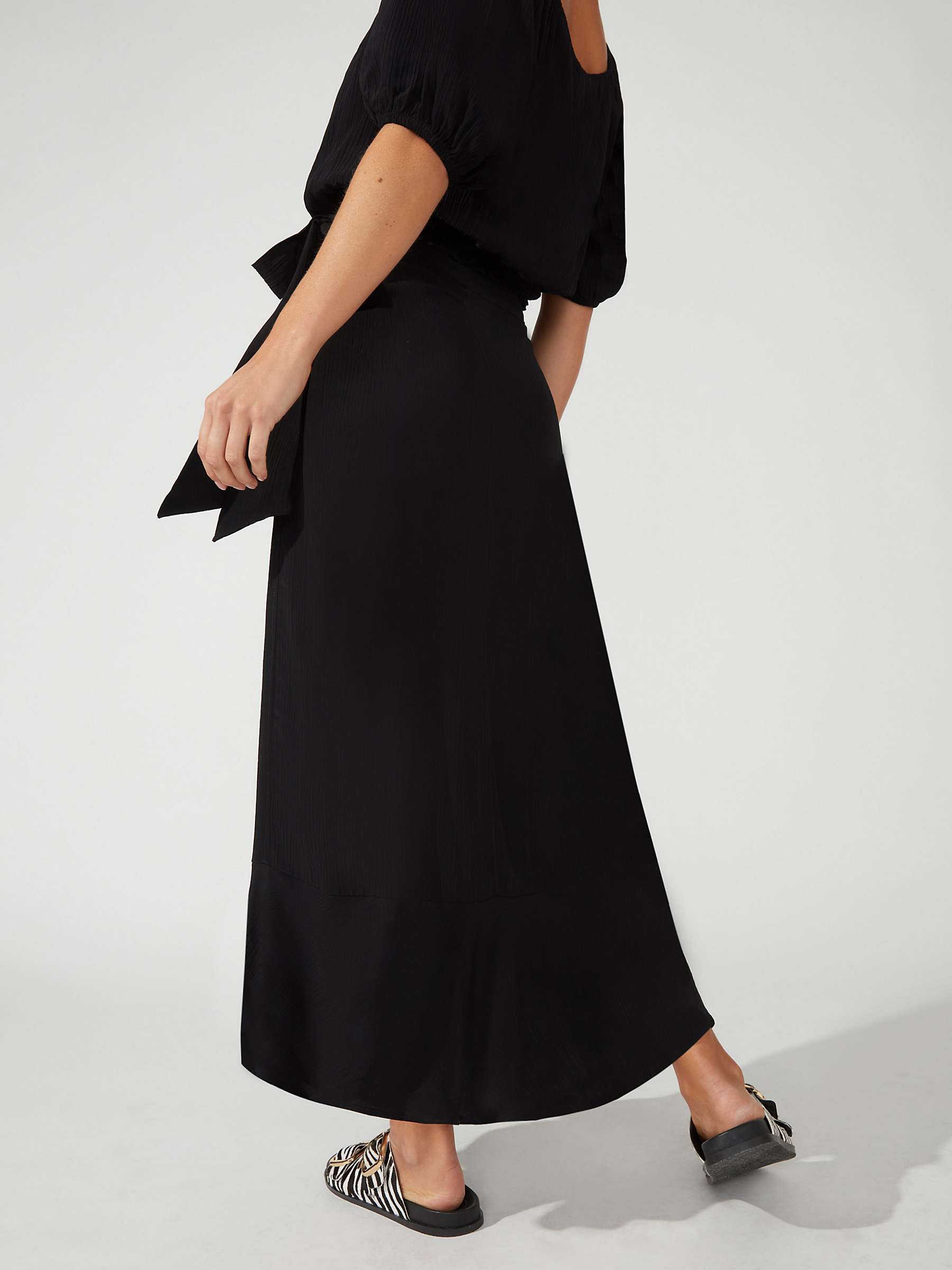 Buy Ro&Zo Midi Wrap Skirt, Black Online at johnlewis.com