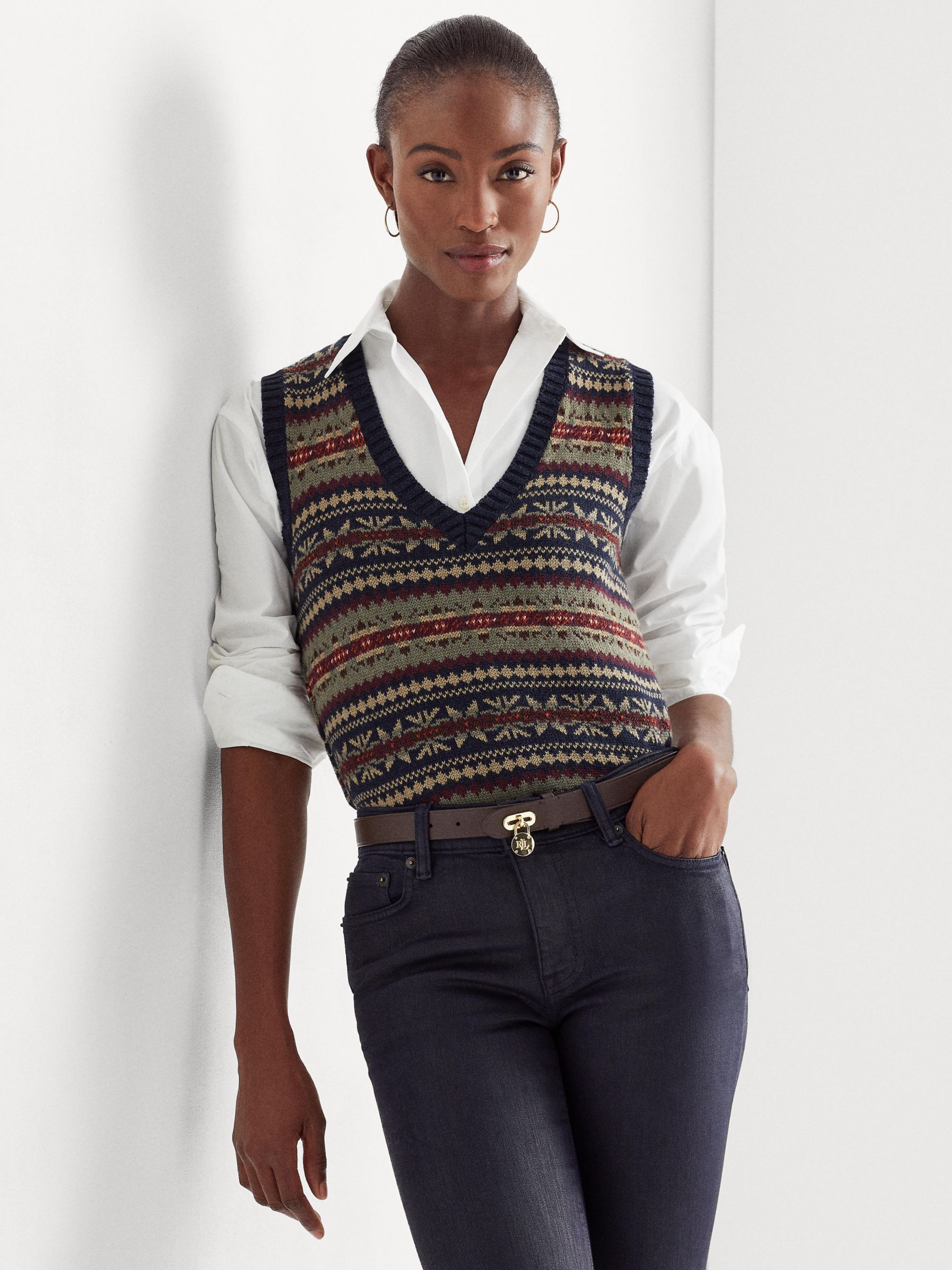 Ralph Lauren - Cream Cashmere V-Neck Sweater Vest Sz M – Current Boutique