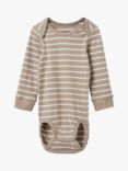 Polarn O. Pyret Baby GOTS Organic Cotton Stripe Long Sleeve Bodysuit, Natural