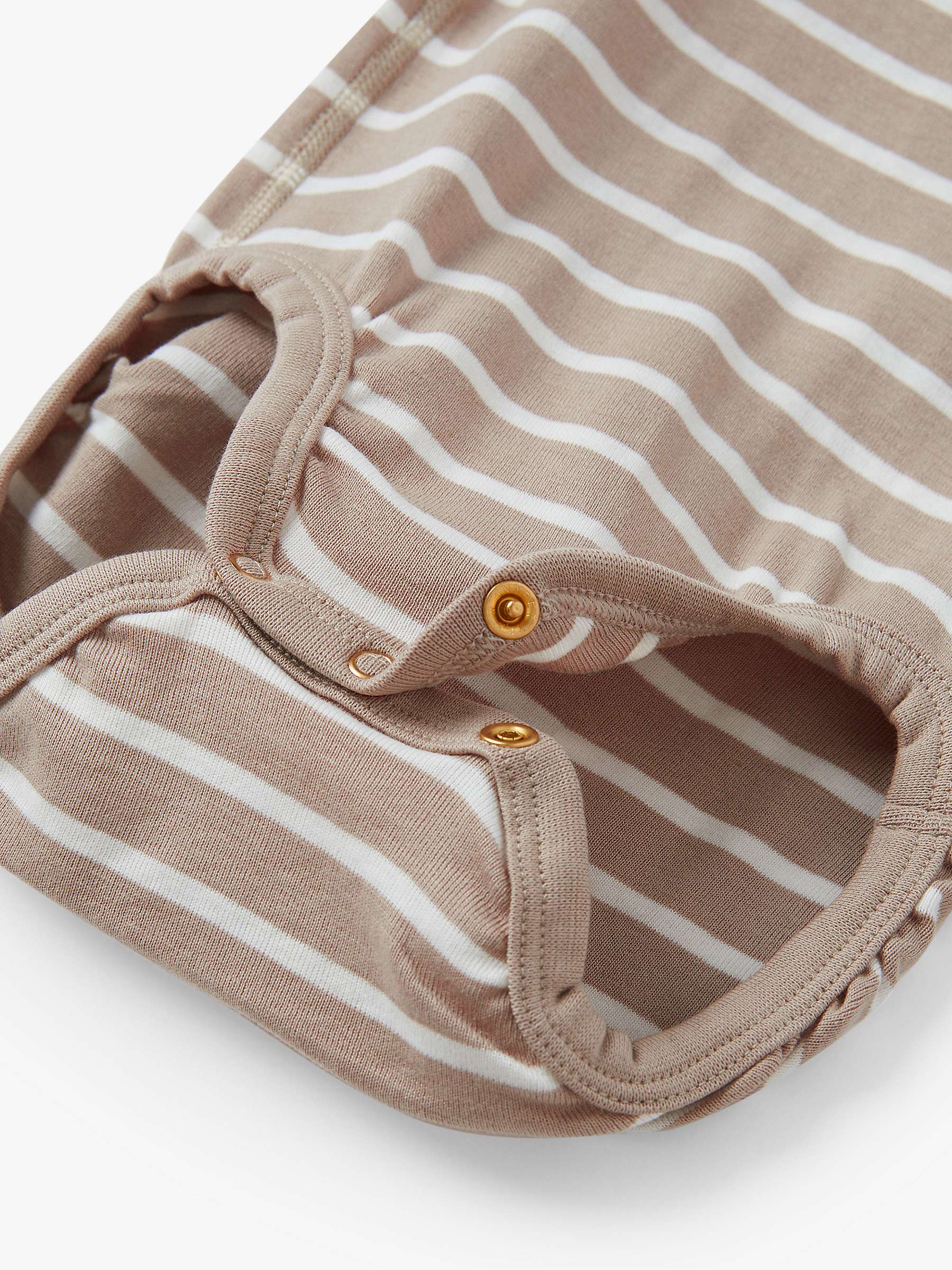 Buy Polarn O. Pyret Baby GOTS Organic Cotton Stripe Long Sleeve Bodysuit, Natural Online at johnlewis.com
