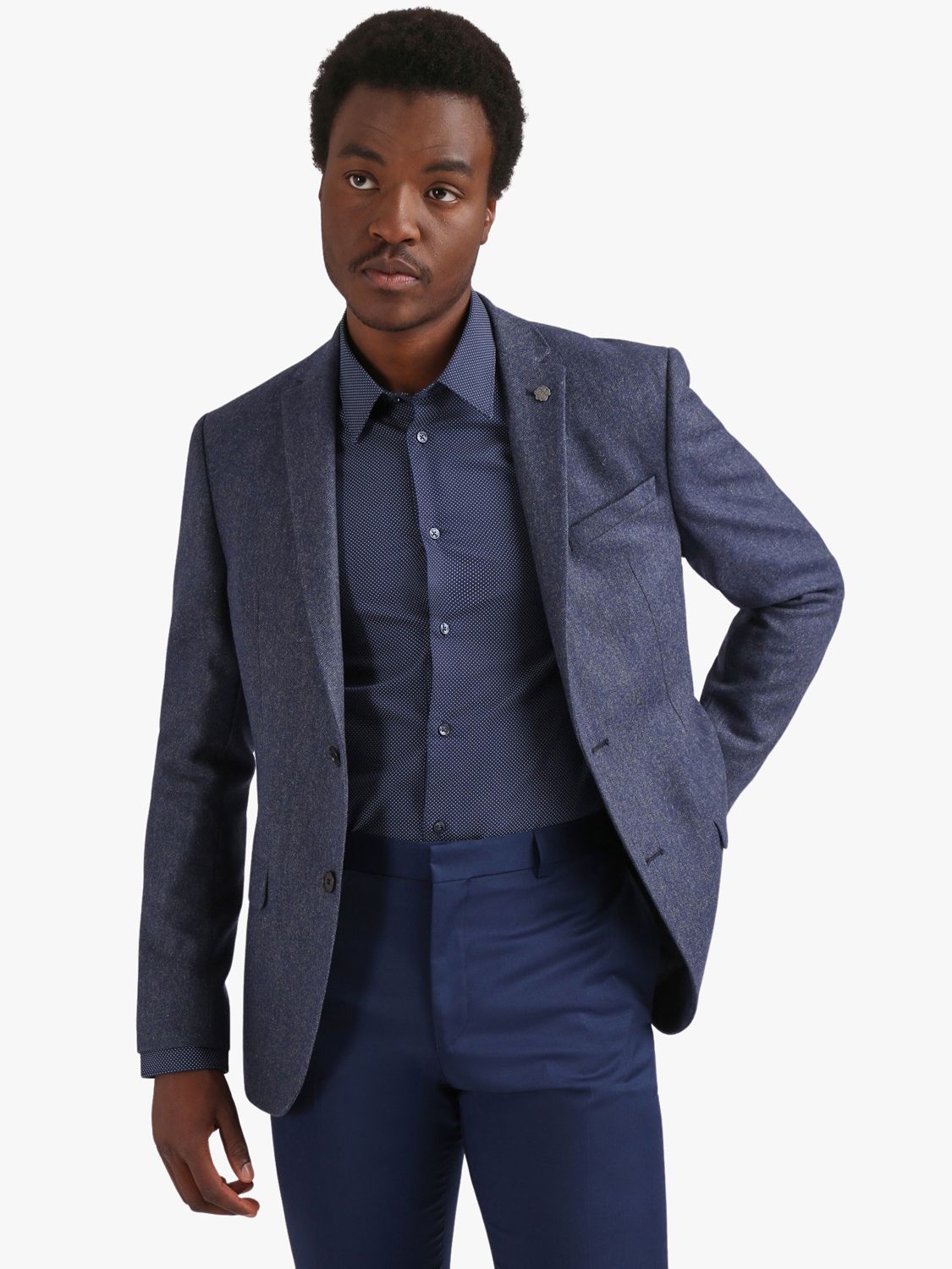 Ted Baker Tian Textured Slim Fit Wool Blend Suit Jacket, Blue, 38R