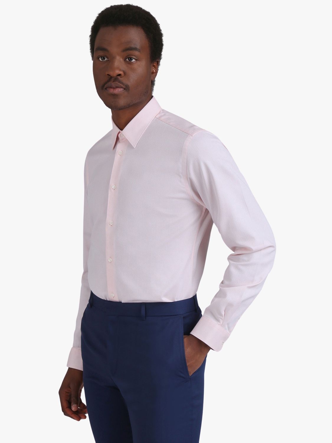 Ted Baker Dorian Long Sleeve Slim Fit Shirt, Pink, 16.5R