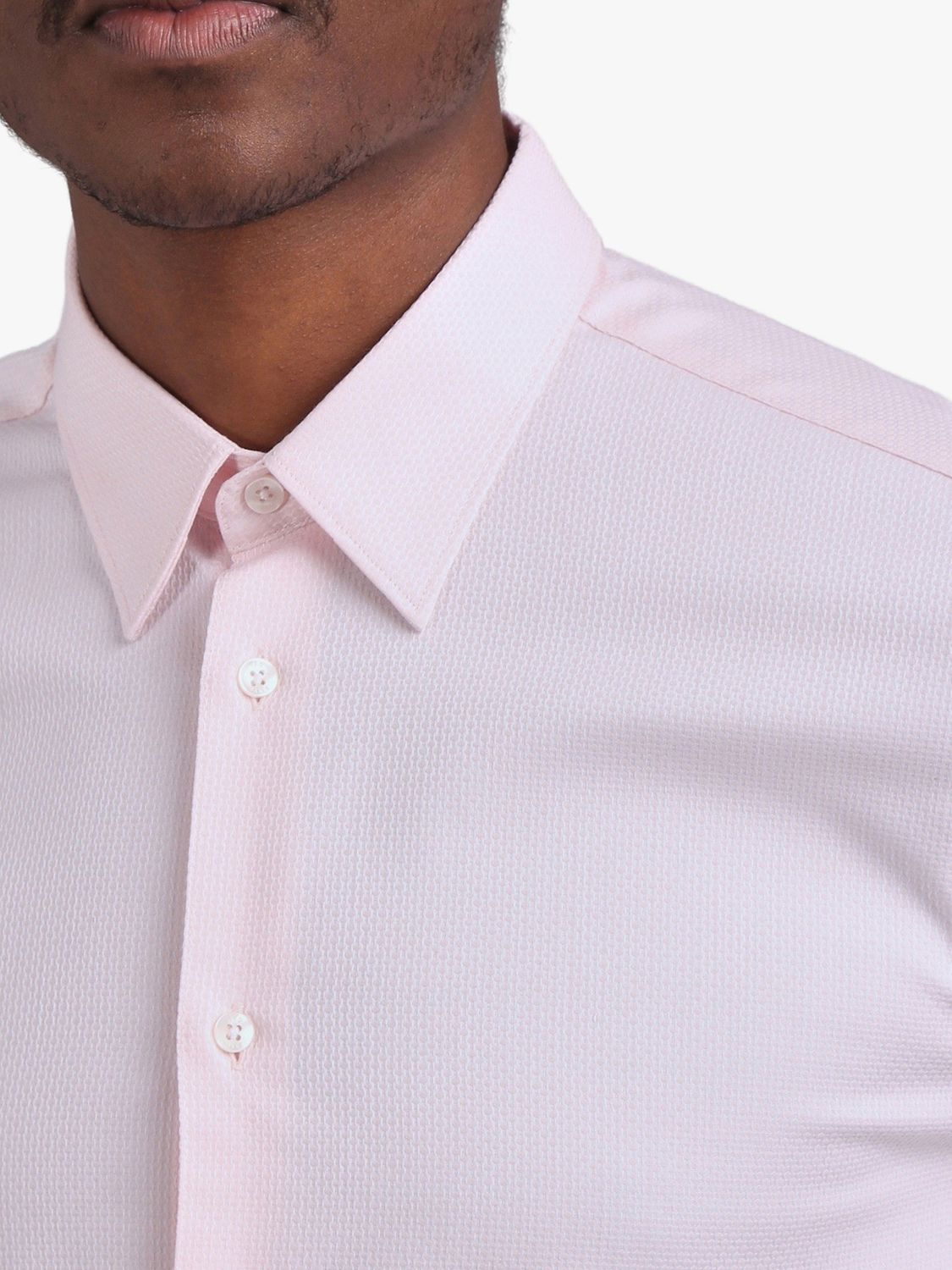 Ted Baker Dorian Long Sleeve Slim Fit Shirt, Pink, 16.5R