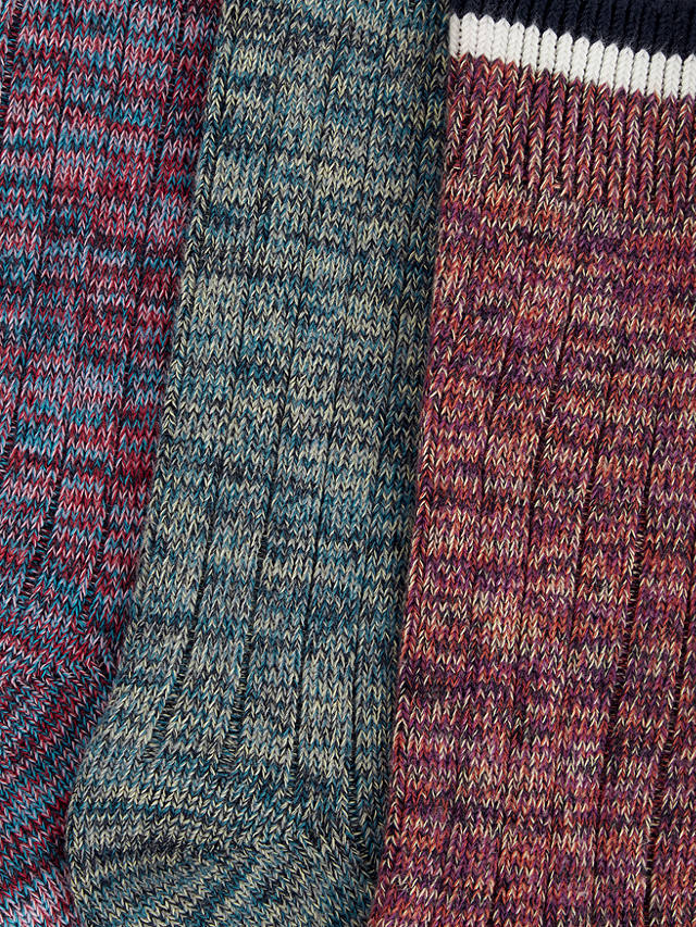John Lewis Space Dye Cotton Rich Boot Socks, Pack of 3, Multi