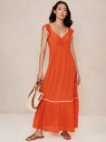 Mint Velvet Crochet Maxi Dress, Orange