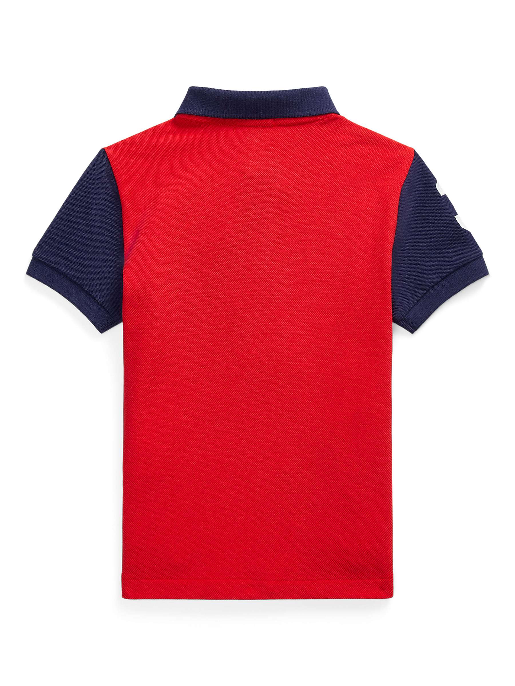 Ralph Lauren Kids' Cotton Mesh Polo Shirt, Red/Multi at John Lewis ...