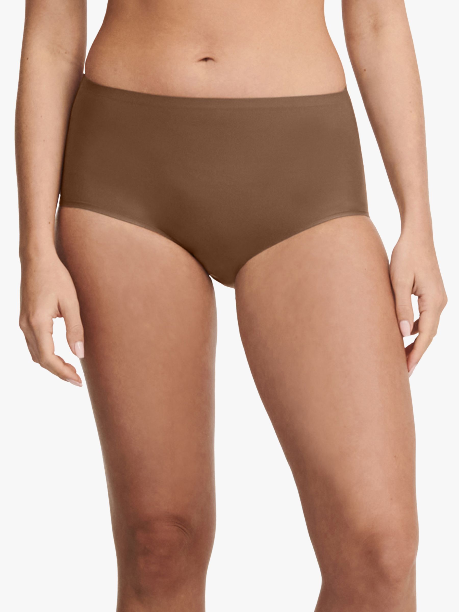 Chantelle Soft Stretch High Waisted Knickers, Cocoa, One Size