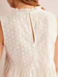 Boden Broderie Anglaise Sleeveless Top, Ivory
