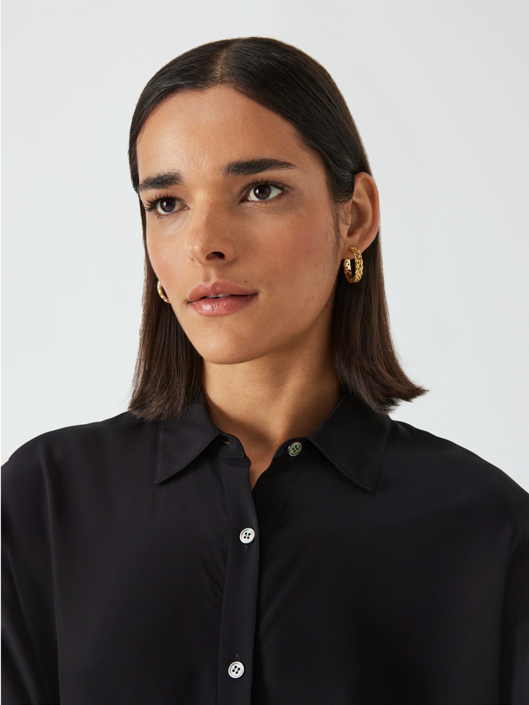 Theory Sarong Shirt Dress, Black at John Lewis & Partners