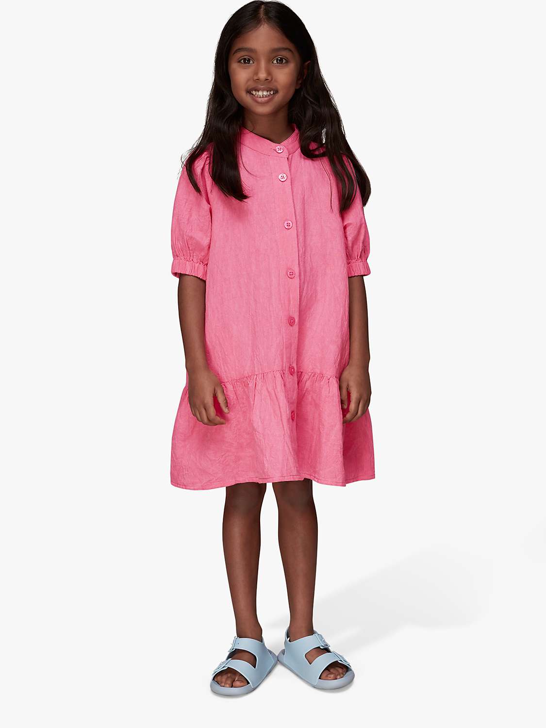 Buy Whistles Kids' Eva Linen Blend Dress, Pink Online at johnlewis.com
