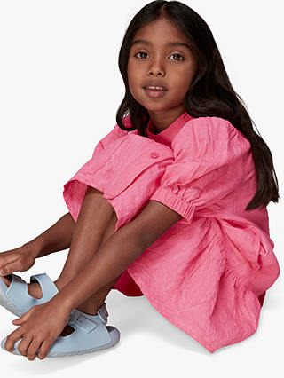 Whistles Kids' Eva Linen Blend Dress, Pink