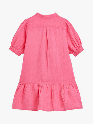 Whistles Kids' Eva Linen Blend Dress, Pink
