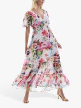 REISS Ivy Floral Ombré Midi Dress