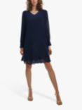 James Lakeland Long Sleeve Wave Hem Dress, Navy