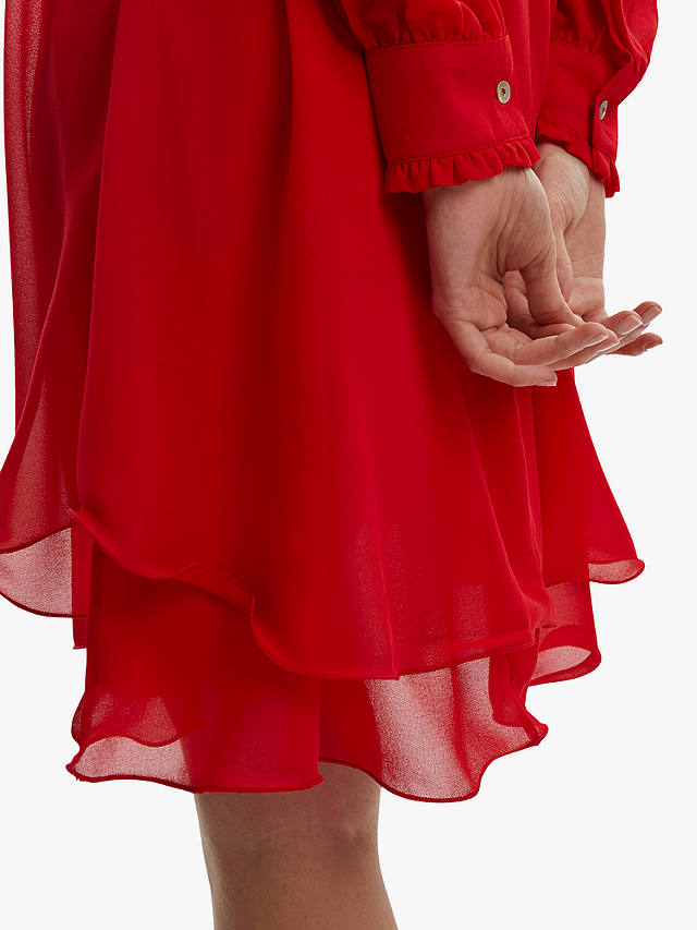 James Lakeland Long Sleeve Wave Hem Dress, Red