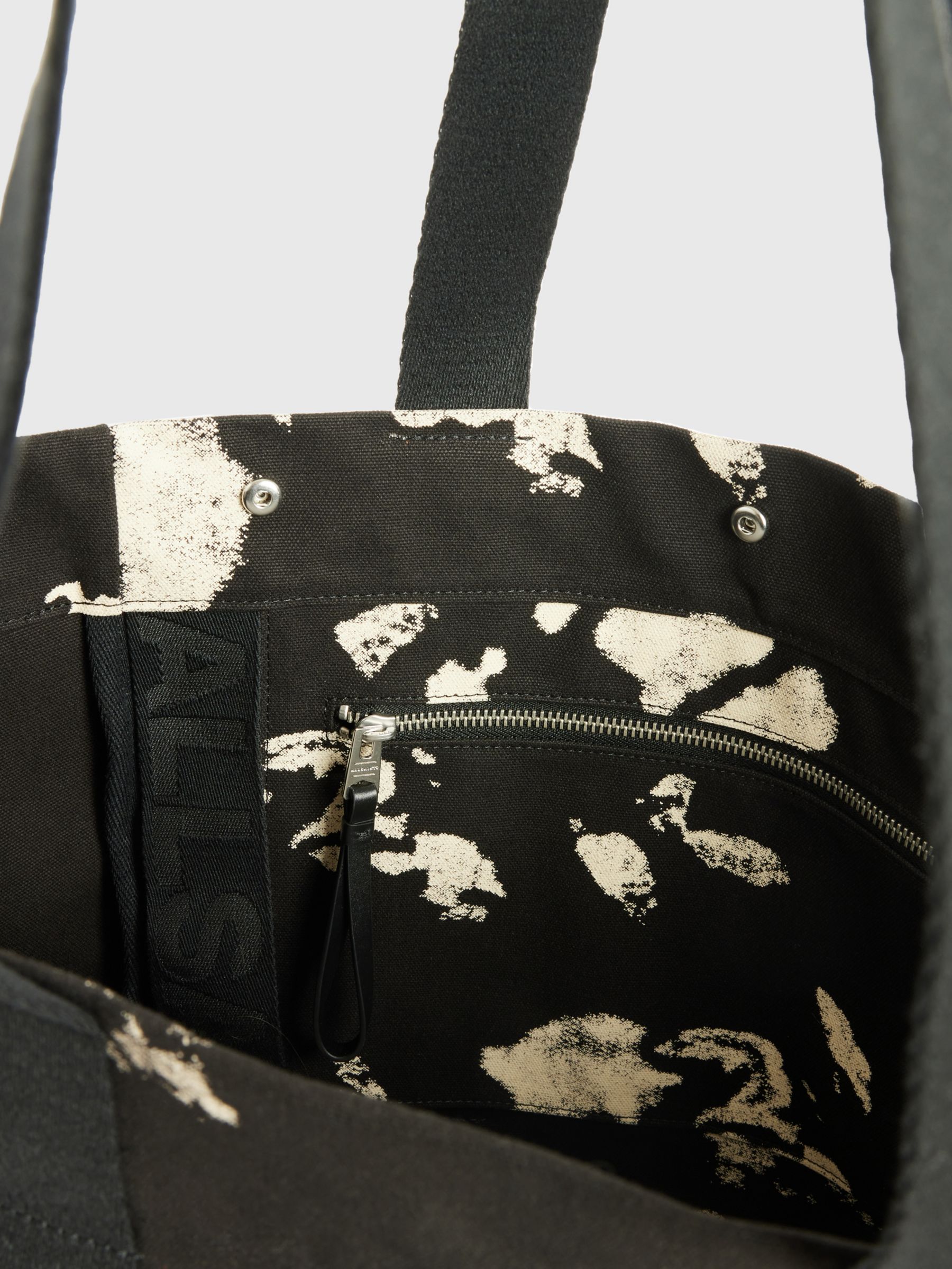 AllSaints Tierra Tote Bag in Black/White