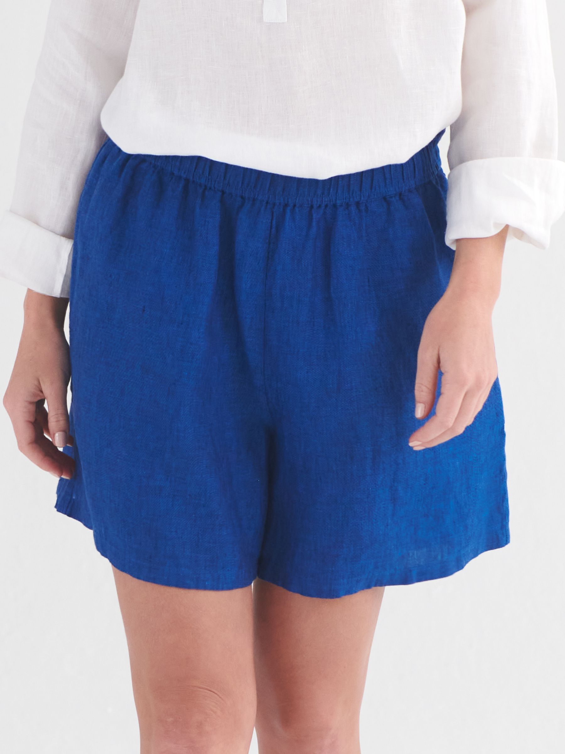 NRBY Poppie Linen Shorts, Indigo Blue, S