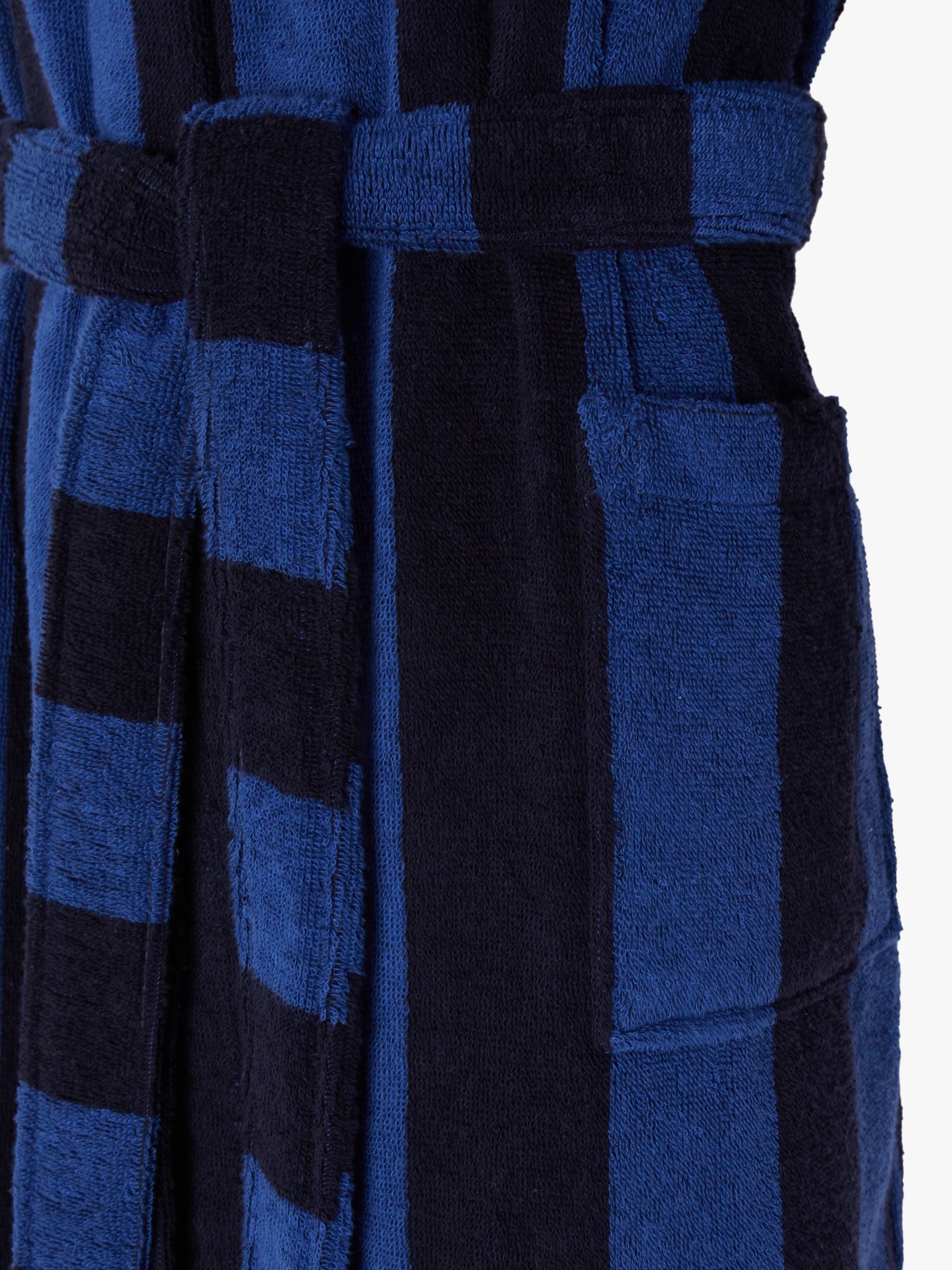 Jasper Conran London Unisex Soft Lightweight Dressing Gown, Navy/True Blue, XS