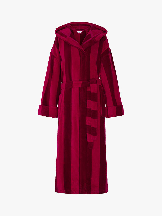 Jasper Conran London Unisex Soft Lightweight Dressing Gown, Raspberry/Bordeaux