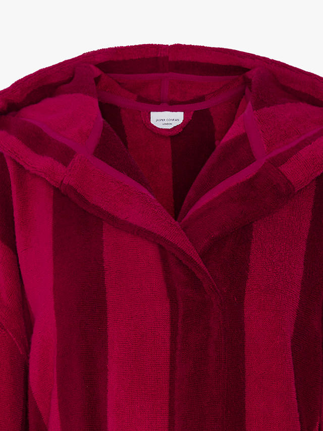 Jasper Conran London Unisex Soft Lightweight Dressing Gown, Raspberry/Bordeaux