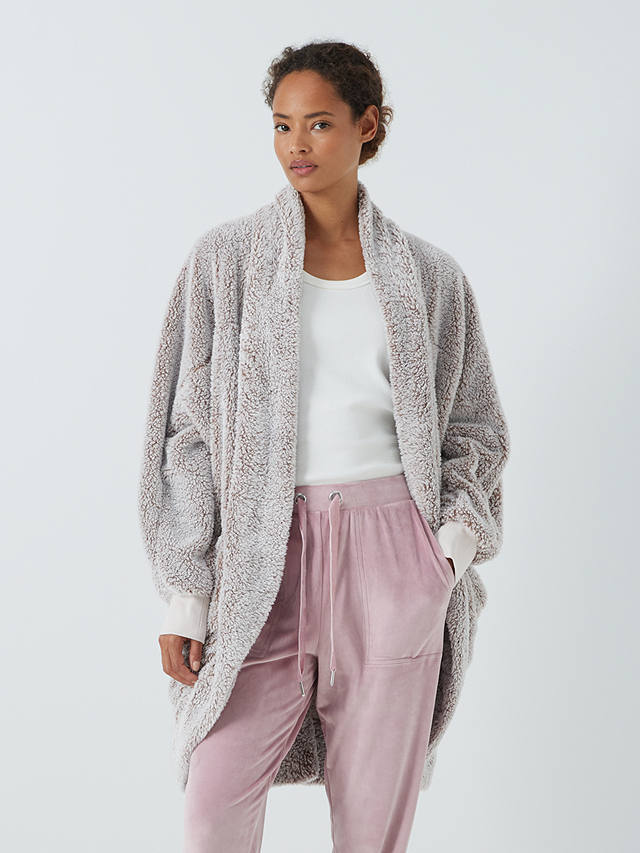 John Lewis Frosted High Pile Throw On Fleece, Oatmeal
