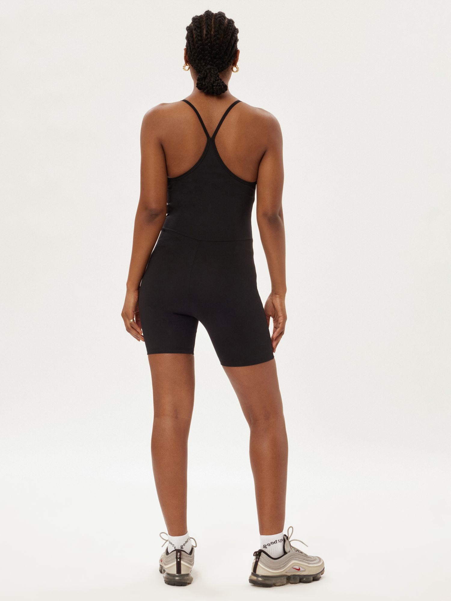 Girlfriend Collective V-Neck Barre Unitard, Black at John Lewis & Partners