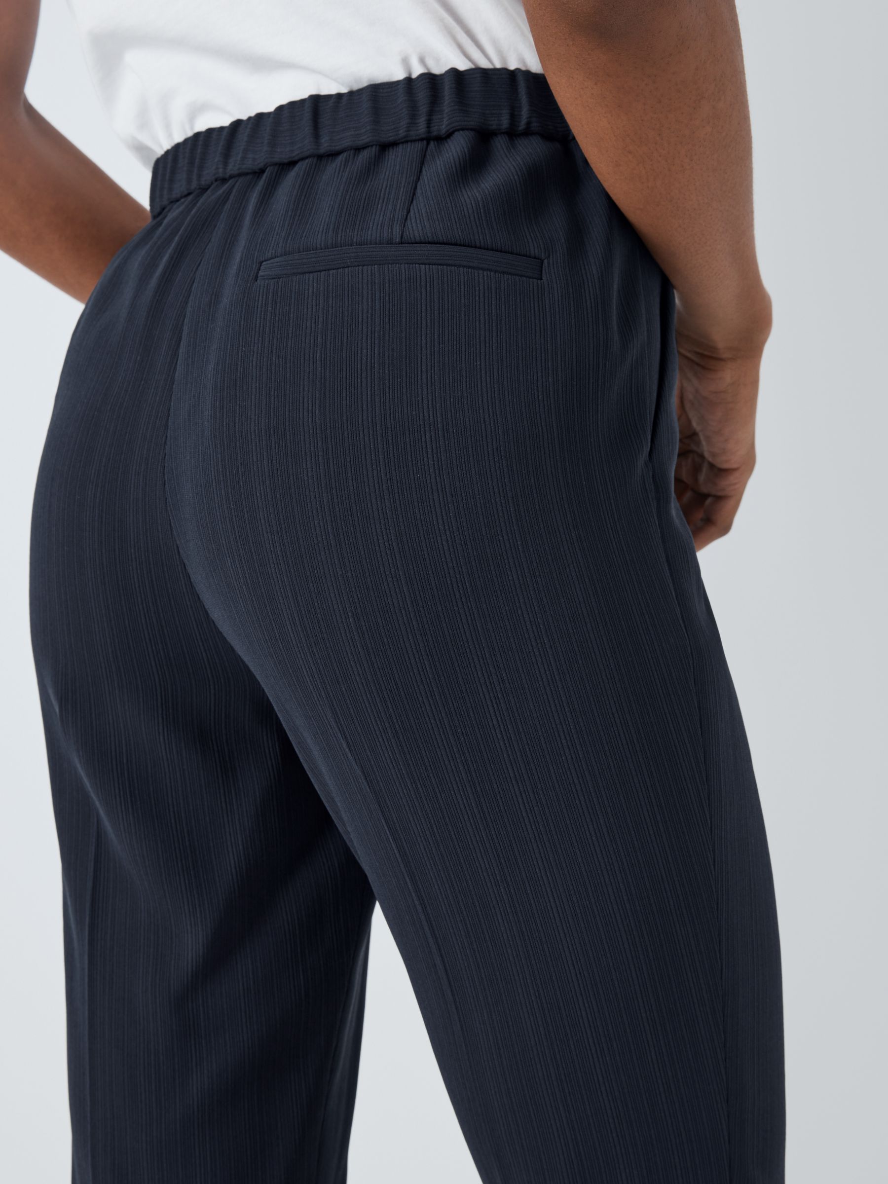 Theory Treeca Wool Blend Trousers, Deep Navy at John Lewis & Partners