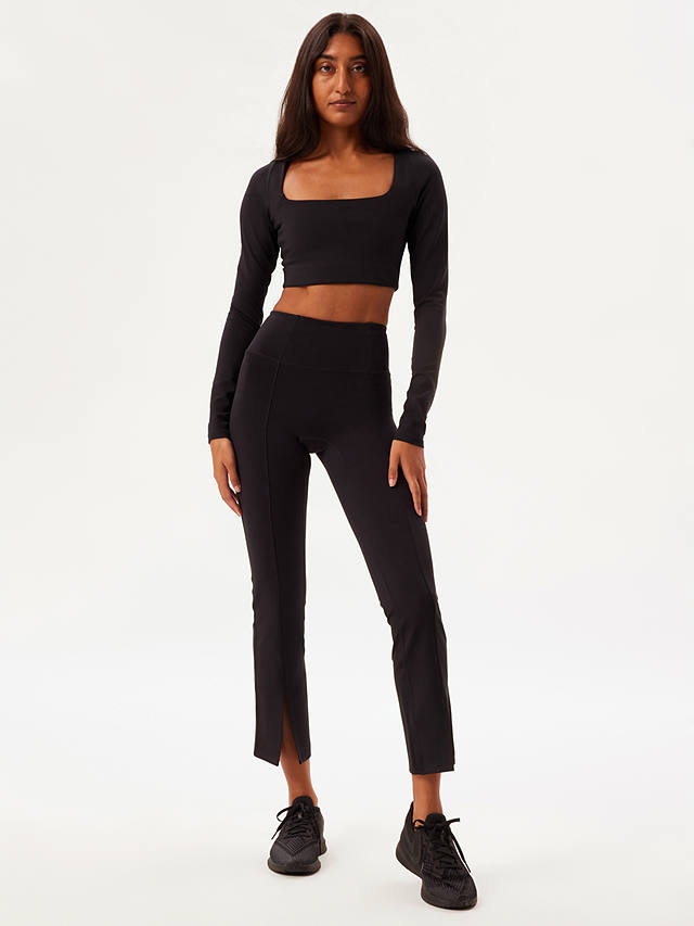 Girlfriend Collective Luxe Split Hem Cropped Leggings, Black