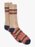 John Lewis Made in Italy Wool Silk Blend Fair Isle Boot Socks
