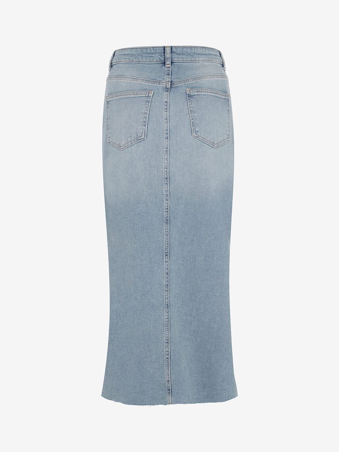 Mint Velvet Denim Slit Midi Skirt, Blue at John Lewis & Partners