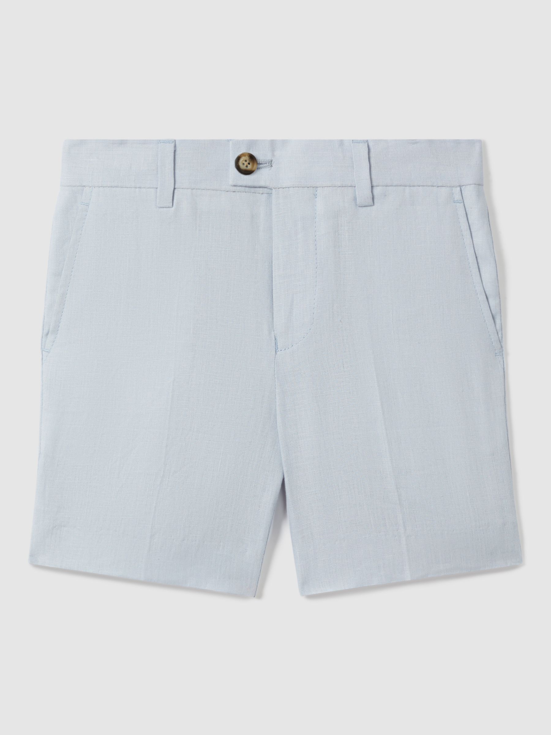 Reiss Kids' Kin Linen Suit Shorts, Soft Blue, 7-8 years